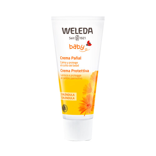 WELEDA Baby Crema protectora de la zona del pañal, sin perfume y con extracto de Caléndula 75 ml.