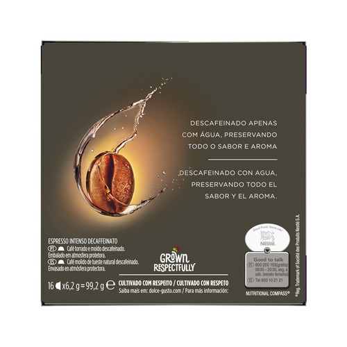 DOLCE GUSTO Café en cápsulas descafeinado Espresso I7, 16 uds.