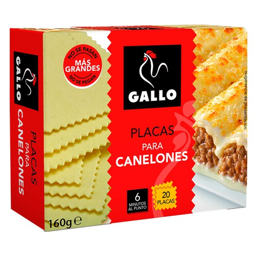 GALLO Pasta canelones GALLO 160 gr 20 uds
