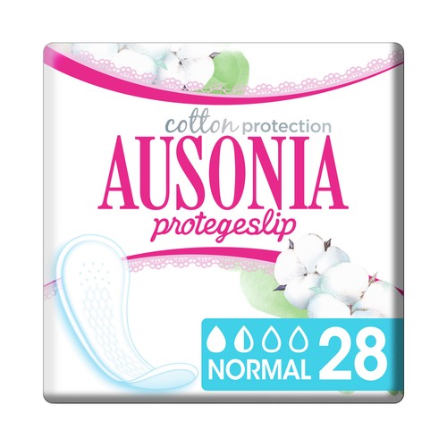 AUSONIA Salvaslips normal super absorbentes, fabricados con algodón 100% orgánico AUSONIA Cotton protection 28 uds.