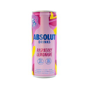 Imagen de ABSOLUT Drinks Combinado de vodka blanco con un toque de limonada de frambuesa lata 25 cl.