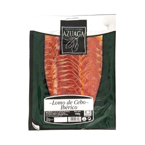 SIERRA AZUAGA Lomo ibérico de cebo cortado en lonchas SIERRA AZUAGA 100 g.