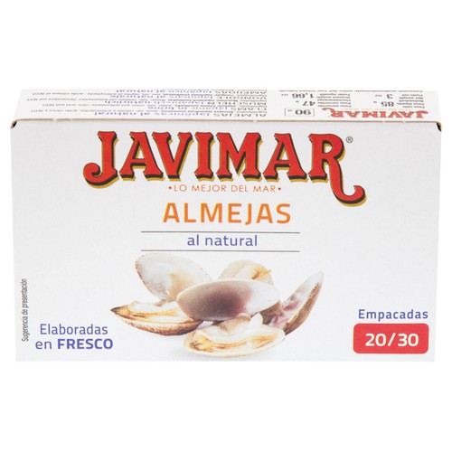 JAVIMAR Almejas japónicas al natural, 20/30 uds, 47 g