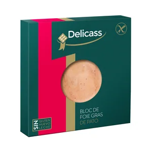 DELICASS Medallón de foie gras de pato, elaborado sin gluten 40 g.