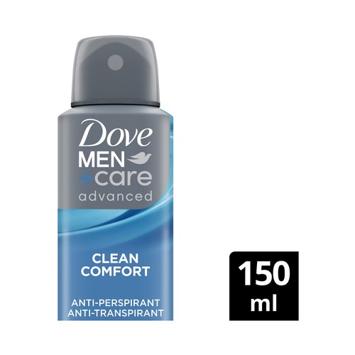 DOVE Men + care advanced Desodorante spray para hombre antitranspirante hasta 72 horas 150 ml.