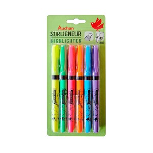 6 Marcadores Fluor Con Grip ALCAMPO