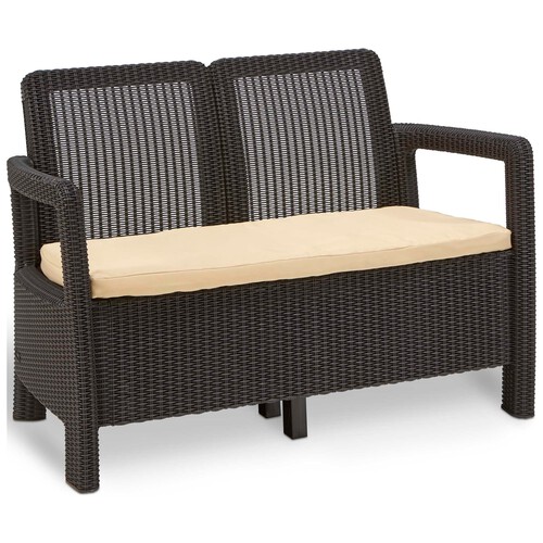 Conjunto jardín de 4 plazas con sofá, 2 sillones, cojines incluidos