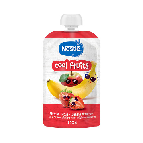 NESTLÉ Cool frutis Bosita de fruta (plátano y fresa) a partir de los 12 meses 110 g.