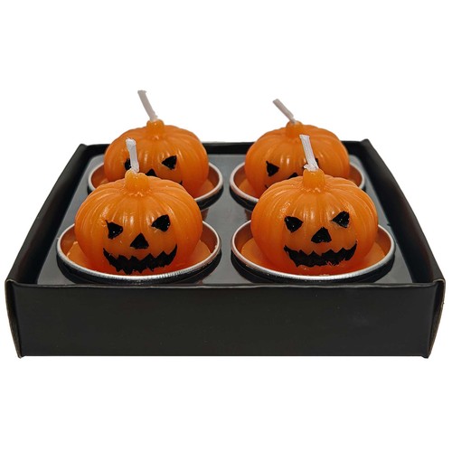 Set 4 velas de cera, con forma de calabaza. ACTUEL