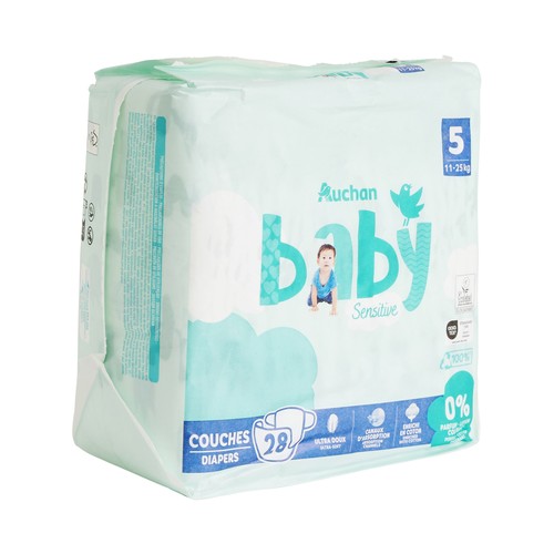 PRODUCTO ALCAMPO Baby sensitive Pañales talla 5 (11-25 kg) 28 uds.