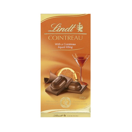 LINDT Chocolate con leche relleno de cointreau 100 g.