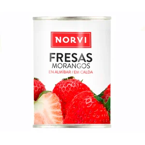 NORVI Fresas en almíbar ligero 150 g.