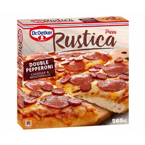Imagen de DR. OETKER Pizza rustica con doble de Pepperoni y queso Mozzarella y Cheddar Rústica 565 g.
