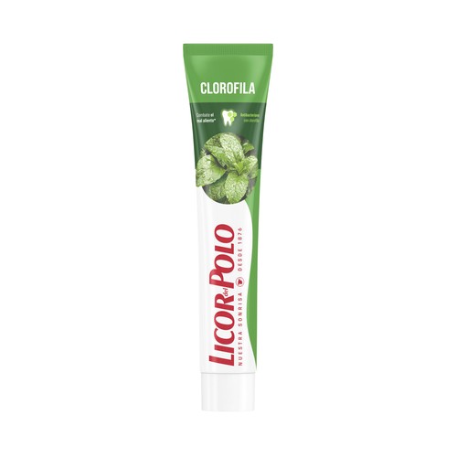 LICOR DEL POLO Pasta de dientes con clorofila y sabor a menta, que combate el mal aliento 2 x 75 ml.