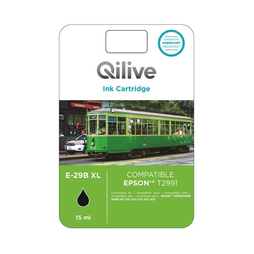 Cartucho de tinta compatible ( Epson 29XL) QILIVE E-29B XL, negro.