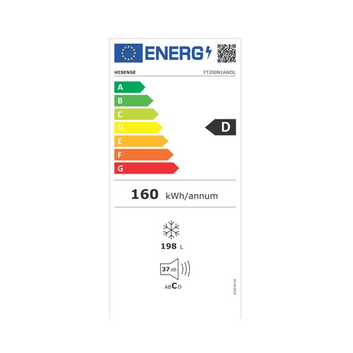 Arcón congelador horizontal HISENSE FT200N1AWDL, color blanco, clasificación energética: D, H: 85,8cm, A: 78,7cm, F: 55,9cm, capacidad total: 198L.