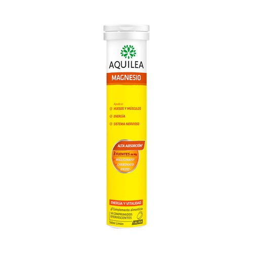 AQUILEA Energia y vitalidad Complemento alimenticio a base de magnesio efervescente con sabor a limón 14 uds.