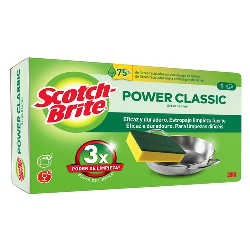 SCOTCH BRITE Classic Estropajo de fibra verde.