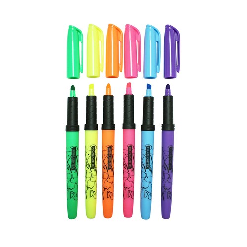 6 Marcadores Fluor Con Grip ALCAMPO