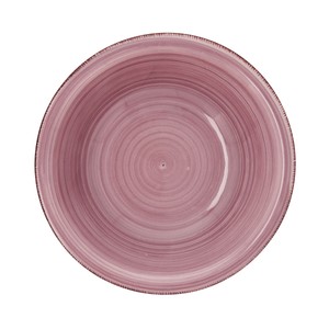 Imagen de Ensaladera de gres de 23cm. diseño en color rosa con espirales, Peoni Vita, QUID.