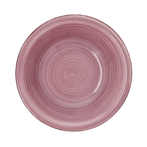 Ensaladera de gres de 23cm diseño en color rosa con espirales, Peoni Vita, QUID
