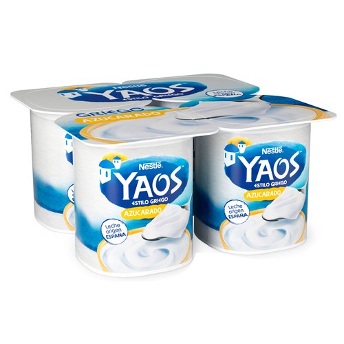 YAOS Yogur azucarado estilo griego de Nestlé 4 x 115 g.