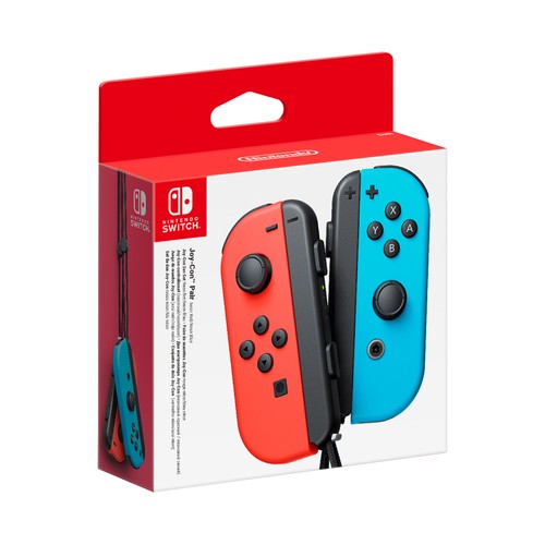 Set de joy-cons izquierdo y derecho, color azul y rojo neon, NINTENDO SWITCH.
