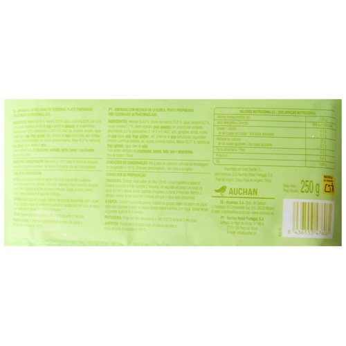 AUCHAN Gyozas de verduras 250 g Producto Alcampo.