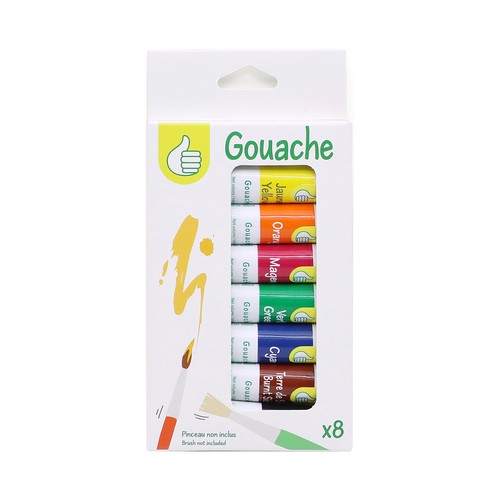 Set 8 tubos gouache 10 ml. PRODUCTO ECONÓMICO ALCAMPO