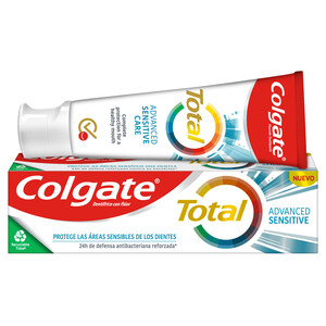 COLGATE Pasta de dientes con flúor, textura gel y 24 horas de protección COLGATE Total advanced sensitive 75 ml.