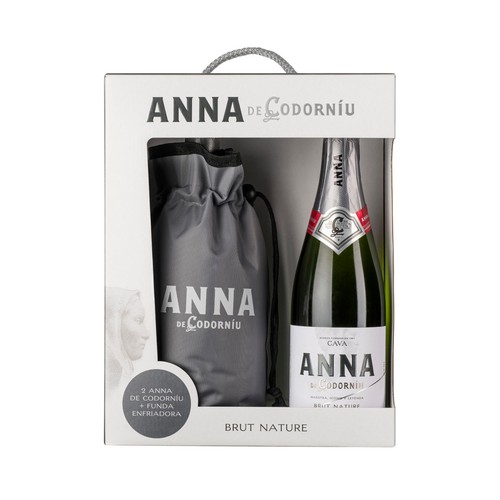 ANNA DE CODORNIU Estuche con 2 botellas de cava brut nature + funda enfriadora.