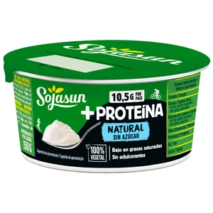 SOJASUN + Proteína especialidad de soja 100% vegetal, natural sin azúcar, con alto contenido en proteínas 150 g.
