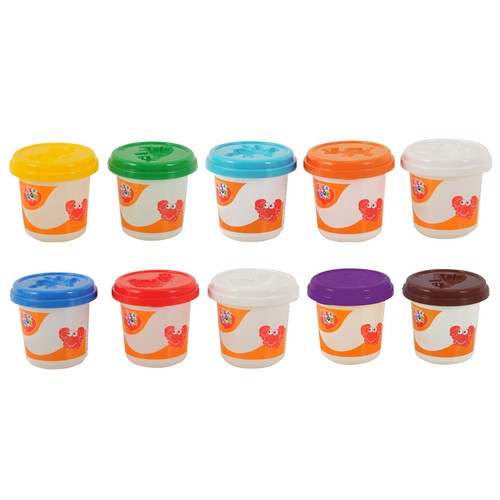 Pack de 10 botes de pasta para moldear de diferentes colores, no tóxica, RIK & ROK.