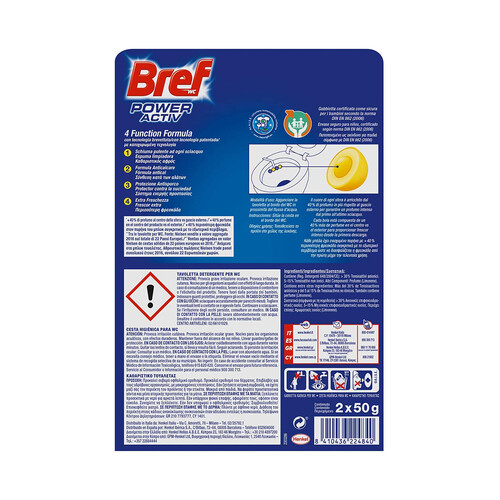 BREF Colgador WC Power Active limón BREF 50 g.