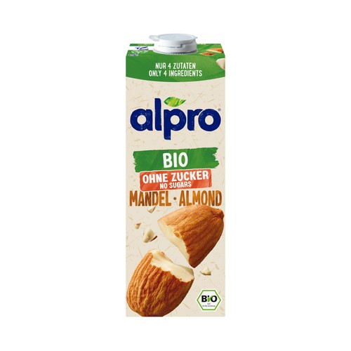 ALPRO Bio Bebida vegetal ecológica del almendra, sin azúcares 1 l. 