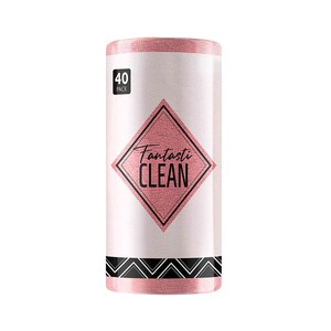 Imagen de Royo de bayetas de limpieza, 40 unidades, color rosa, ROLMOVIL.