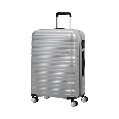 Maleta grande rígida, de color gris, de 77 cm. tipo trolley con 8 ruedas y cierre por código, AMERICAN TOURISTER HIGH TURN.