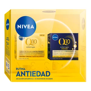 NIVEA Q10 Rutina antiedad con crema de día y crema de noche.