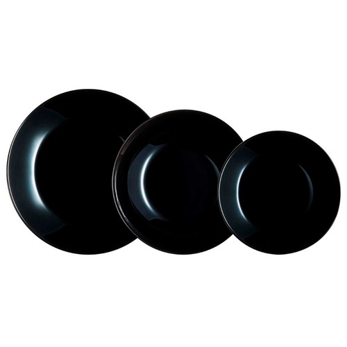 Vajilla completa de 18 piezas Zelie color Negro, LUMINARC