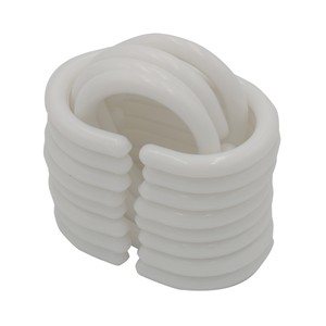 Imagen de Set de 12 anillas de plástico, color blanco, ACTUEL.