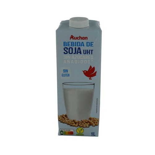 AUCHAN Bebida de soja sin azúcares añadidos ni gluten 1 l. Producto Alcampo