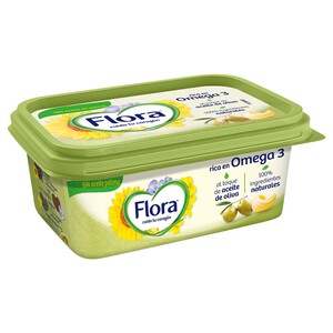 FLORA Tarrina de margarina con un toque de aceite de oliva (70% de materia grasa) FLORA 225 g.