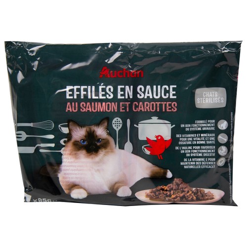 PRODUCTO ALCAMPO Comida para gatos en salsa de salmón y zanahorias PRODUCTO ALCAMPO 4x85 g.