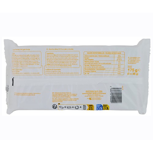 PRODUCTO ECONÓMICO ALCAMPO Bizcochos rellenos de chocolate 5 x 175 gr.