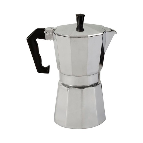 Cafetera aluminio para 6 tazas, apto para vitro, PRODUCTO ALCAMPO.