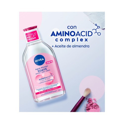 NIVEA Micell air Agua micelar desmaquilladora de rostro y ojos, para pieles secas y sensibles 400 ml.