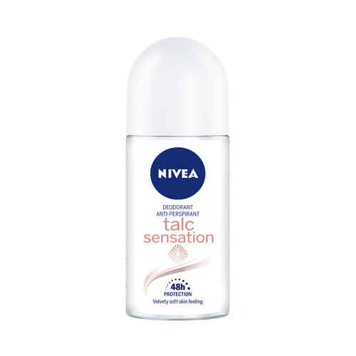 NIVEA Desodorante roll-on para mujer, con efecto antitranspirante 48 horas NIVEA Talc sensation 50 ml.