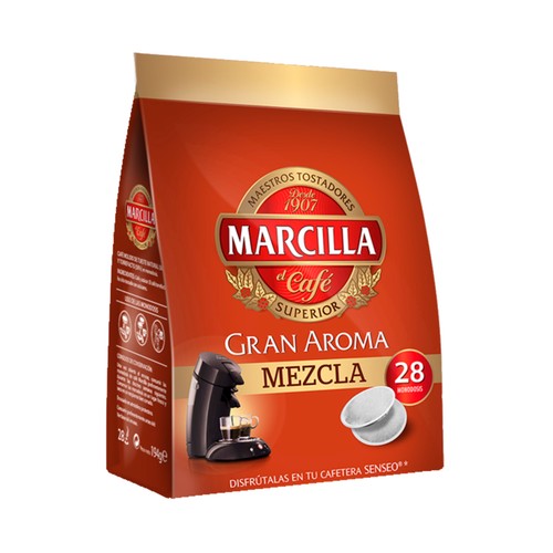 Café fuerte en cápsulas SENSEO de MARCILLA 28 uds.