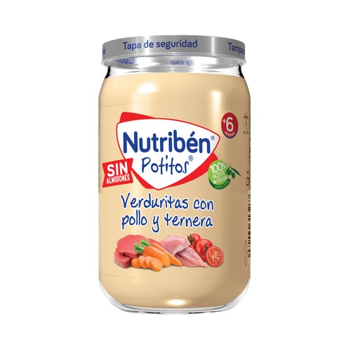 NUTRIBÉN Potitos® de verduritas con pollo y ternera, a partir de 6 meses 235 g.