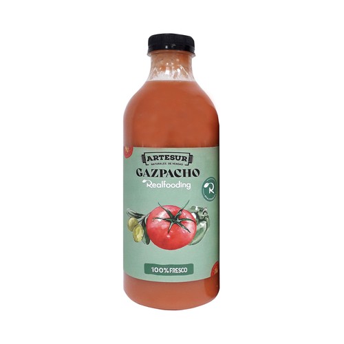 REALFOODING Gazpacho fresco elaborado con AOVE y hortalizas 100% frescas 1 L.